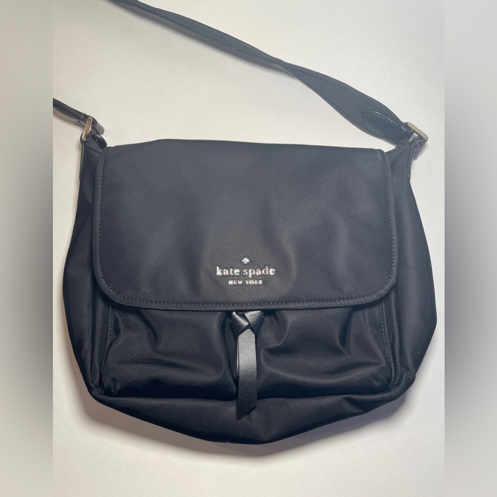 Kate Spade “Carley” Black Nylon Crossbody Messenger Bag